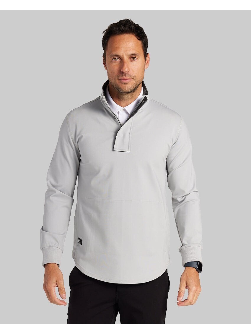 Bylt Elite Fairway Drop Cut Pullover 1/4 Zip Snap Light Gray Mens Sz M #209